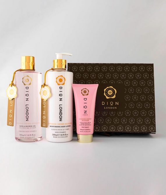 Luxury Triple Gift Box Japanese Cherry Blossom – Bath & Shower Gel,  Body Lotion and Hand & Nail Cream